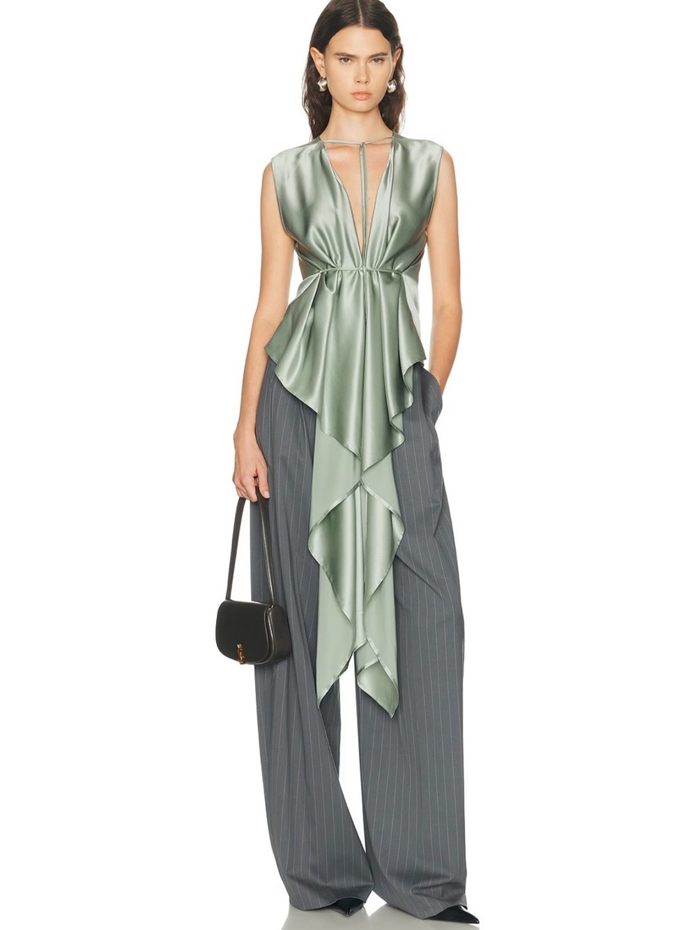 Helmut Lang Silk Drape Top